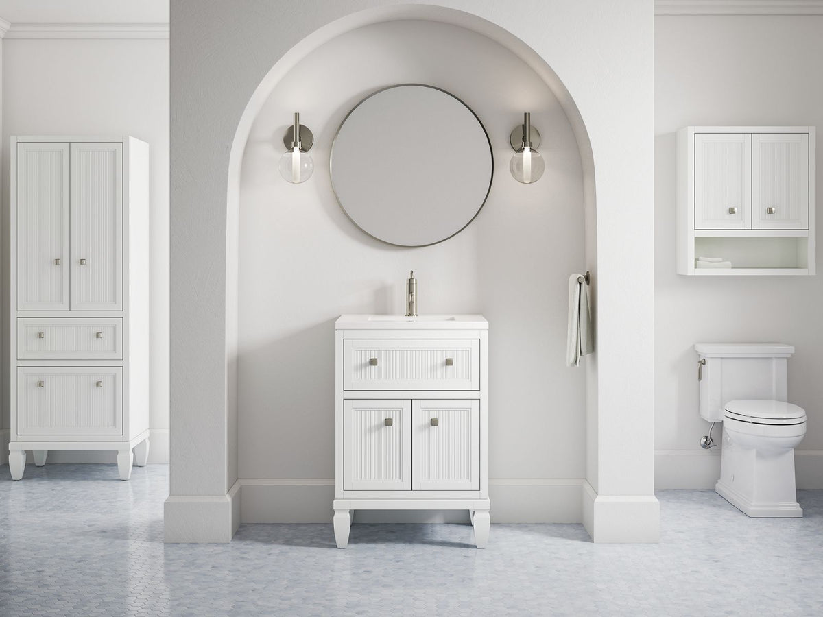 KOHLER K-33541-ASB-0 Hearthaven 24" X 28" Wall Cabinet - White