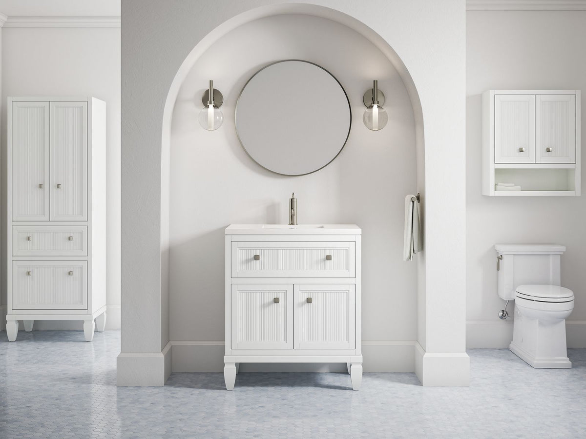 KOHLER K-33541-ASB-0 Hearthaven 24" X 28" Wall Cabinet - White