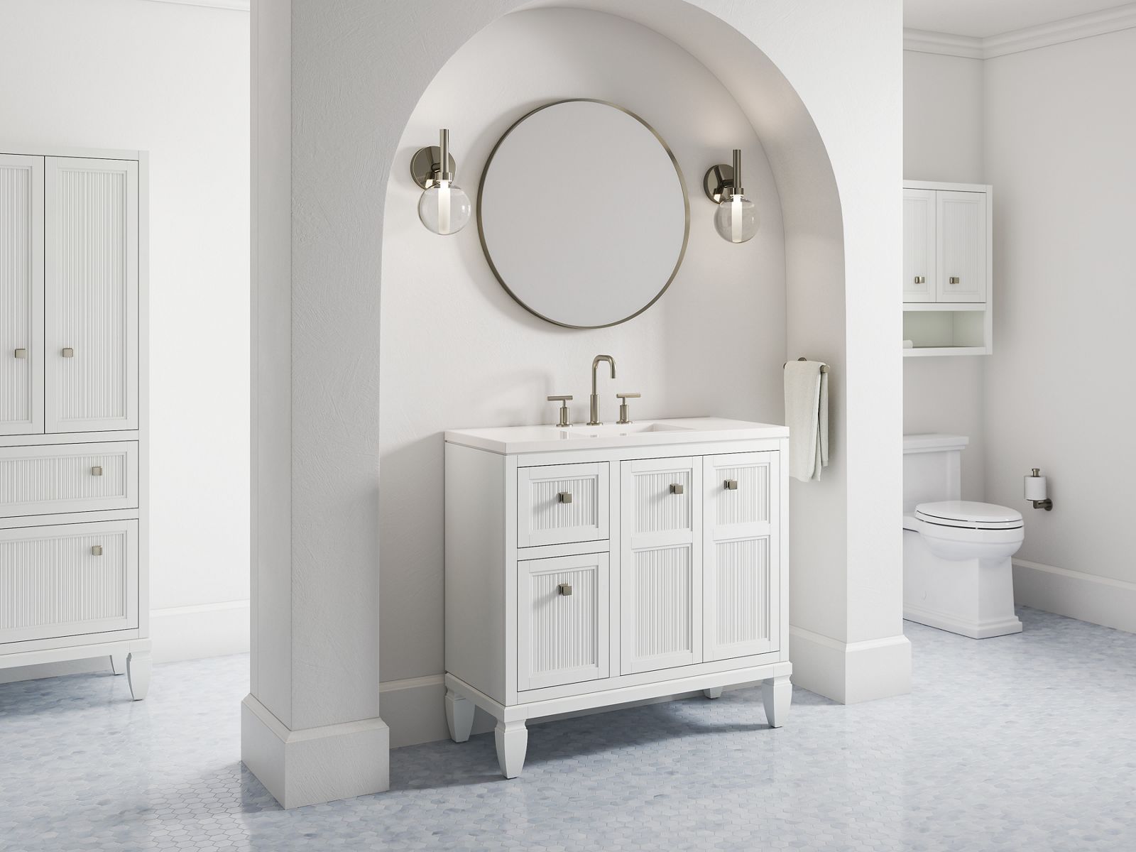 KOHLER K-33541-ASB-0 Hearthaven 24" X 28" Wall Cabinet - White