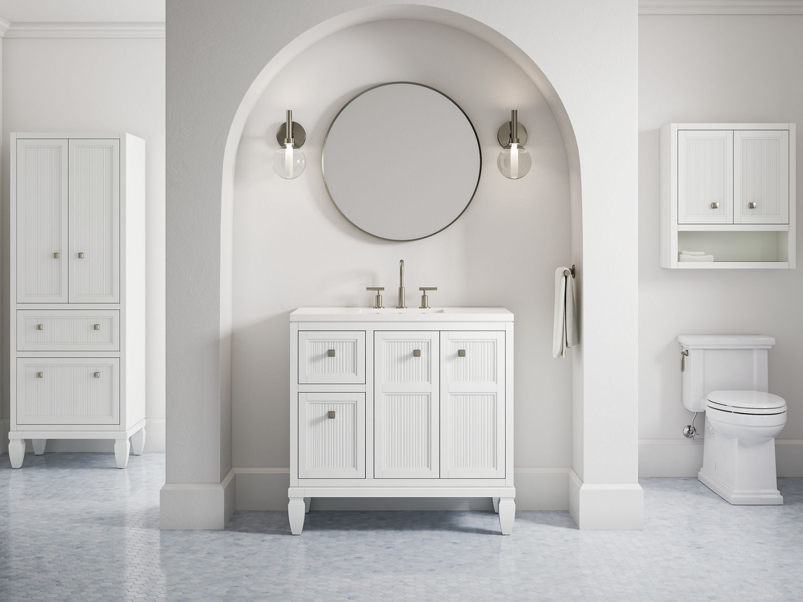 KOHLER K-33541-ASB-0 Hearthaven 24" X 28" Wall Cabinet - White