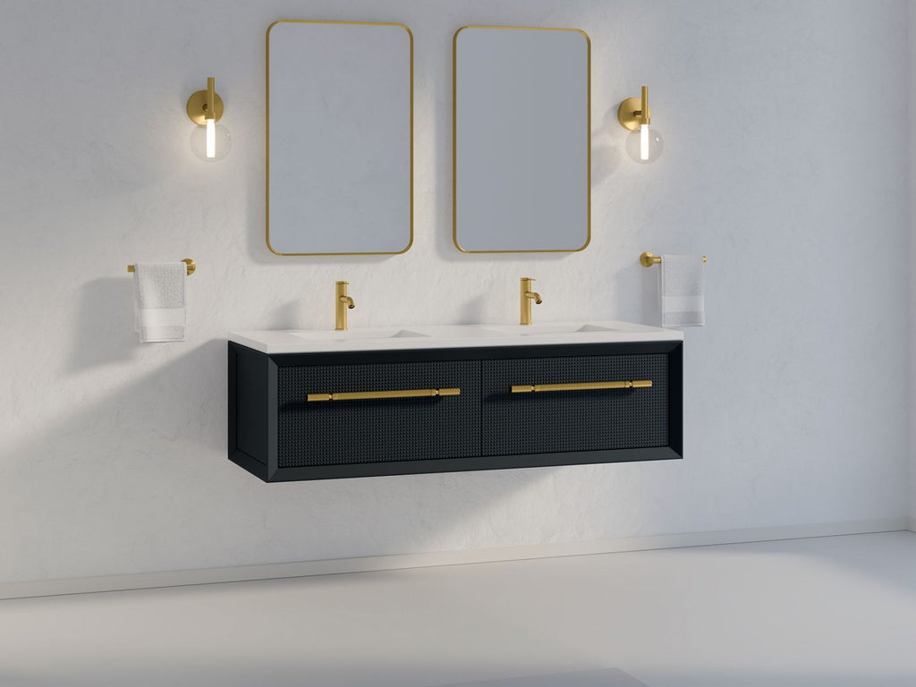 KOHLER K-33563-GL7 Enivo 60" Wall-Hung Bathroom Vanity Cabinet - Gloss Black