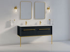 KOHLER K-33563-GL7 Enivo 60" Wall-Hung Bathroom Vanity Cabinet - Gloss Black