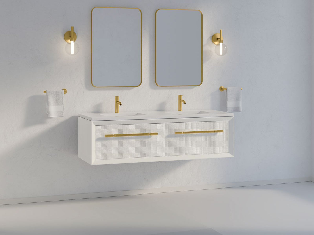 KOHLER K-33563-GL7 Enivo 60" Wall-Hung Bathroom Vanity Cabinet - Gloss Black