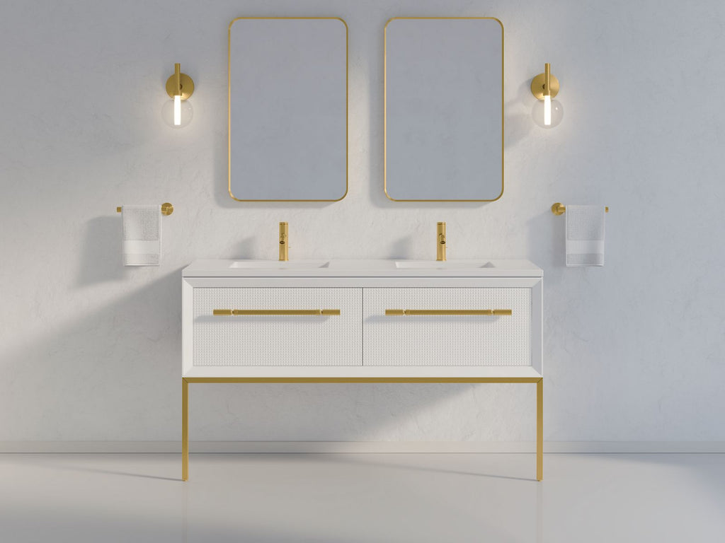 KOHLER K-33563-GL7 Enivo 60" Wall-Hung Bathroom Vanity Cabinet - Gloss Black