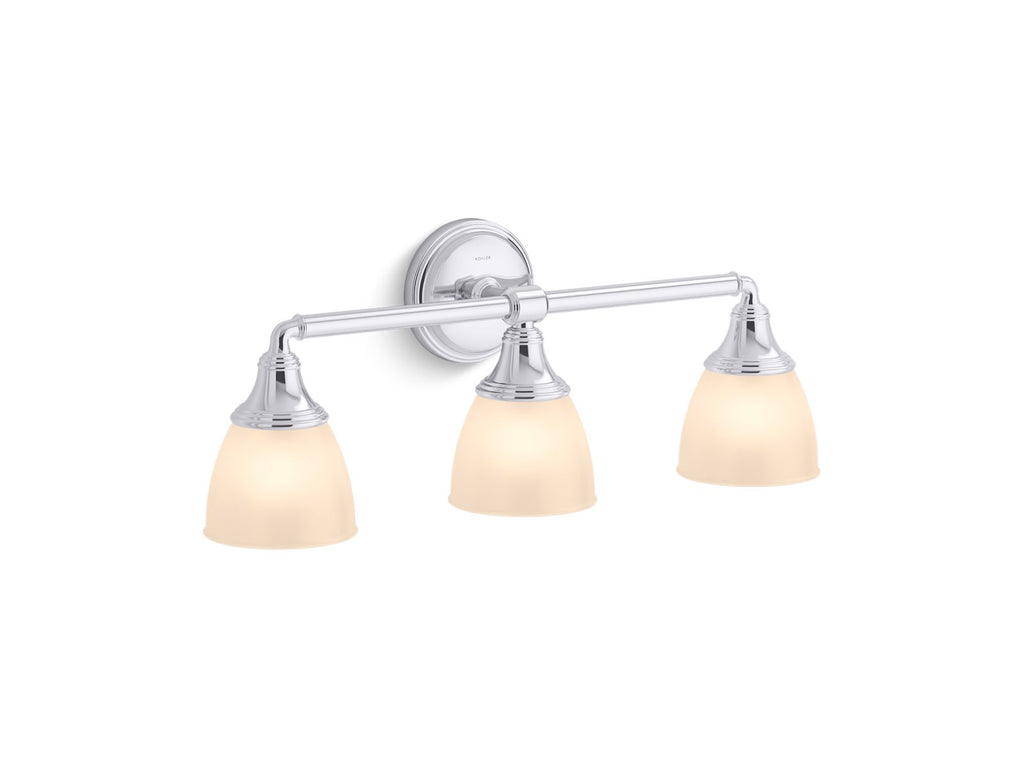 KOHLER K-10572-BML Devonshire Three-Light Sconce - Black With Brass Trim