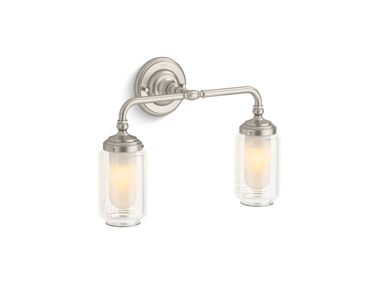 KOHLER K-72582-BNL Artifacts Two-Light Sconce In Brushed Nickel