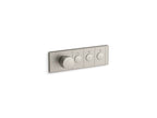 KOHLER K-26347-9-BN Anthem Three-Outlet Recessed Mechanical Thermostatic Valve Control - Vibrant Brushed Nickel
