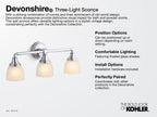 KOHLER K-10571-BML Devonshire Two-Light Sconce - Black With Brass Trim