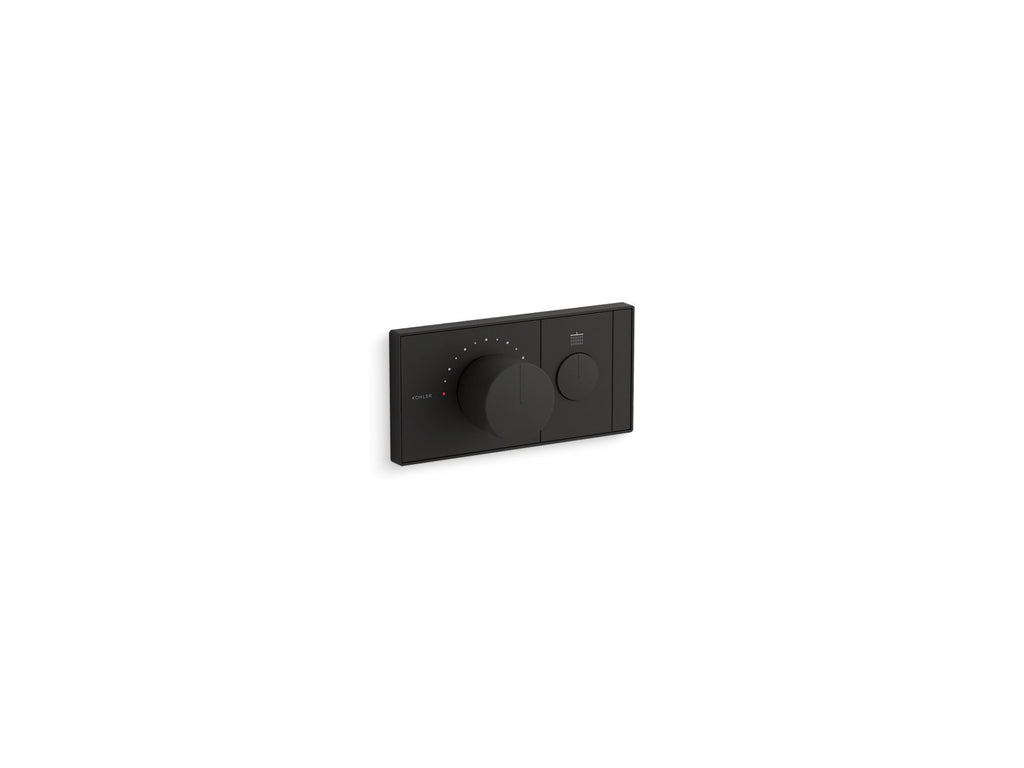 KOHLER K-26345-9-BL Anthem One-Outlet Recessed Mechanical Thermostatic Valve Control - Matte Black