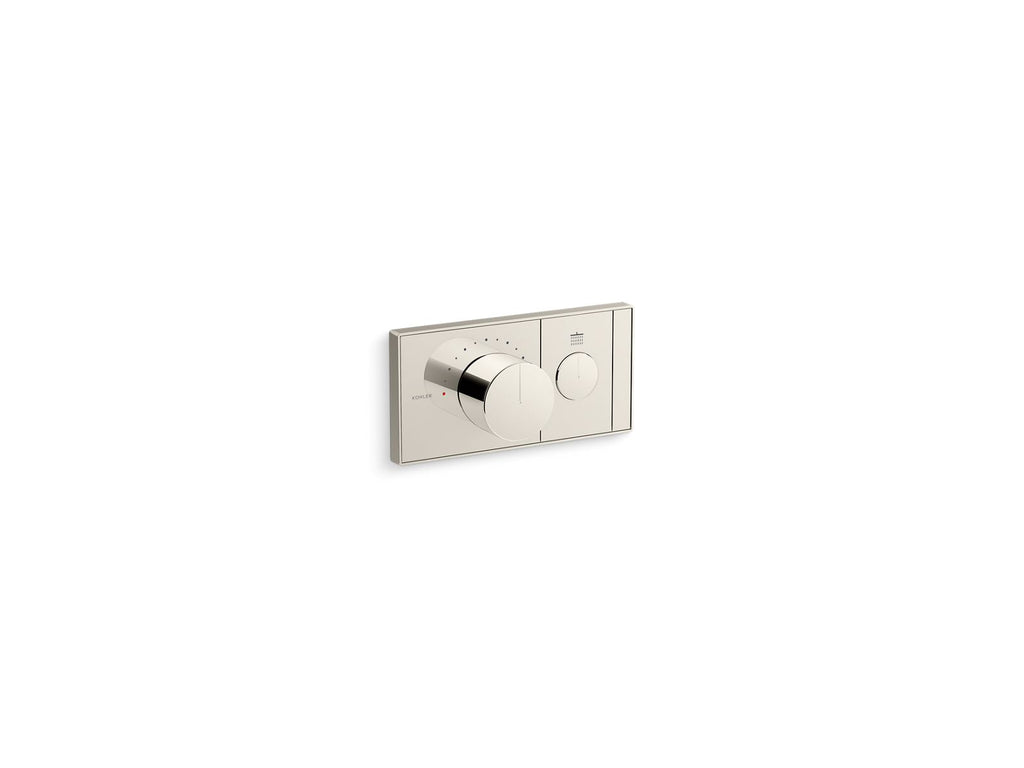 KOHLER K-26345-9-SN Anthem One-Outlet Recessed Mechanical Thermostatic Valve Control - Vibrant Polished Nickel