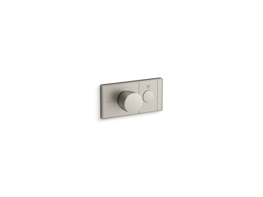 KOHLER K-26345-9-BN Anthem One-Outlet Recessed Mechanical Thermostatic Valve Control In Vibrant Brushed Nickel