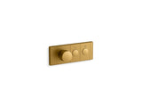 KOHLER K-26346-9-2MB Anthem Two-Outlet Recessed Mechanical Thermostatic Valve Control In Vibrant Brushed Moderne Brass