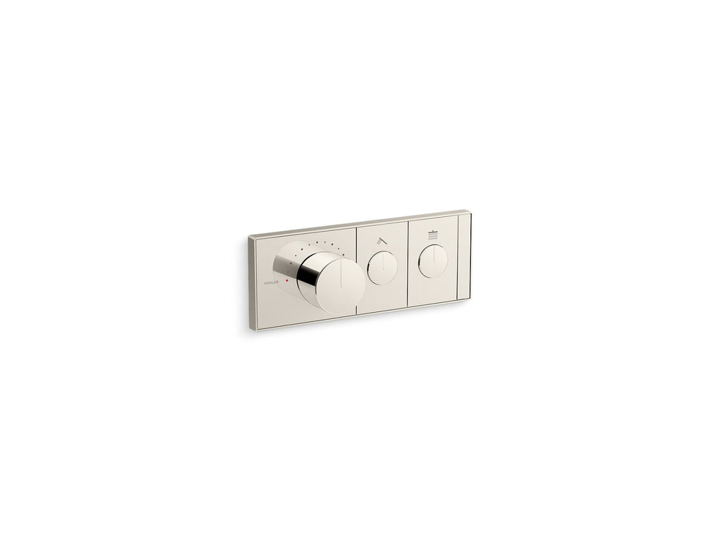KOHLER K-26346-9-SN Anthem Two-Outlet Recessed Mechanical Thermostatic Valve Control - Vibrant Polished Nickel
