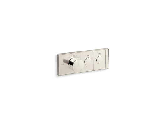 KOHLER K-26346-9-SN Anthem Two-outlet recessed mechanical thermostatic valve control - Vibrant Polished Nickel