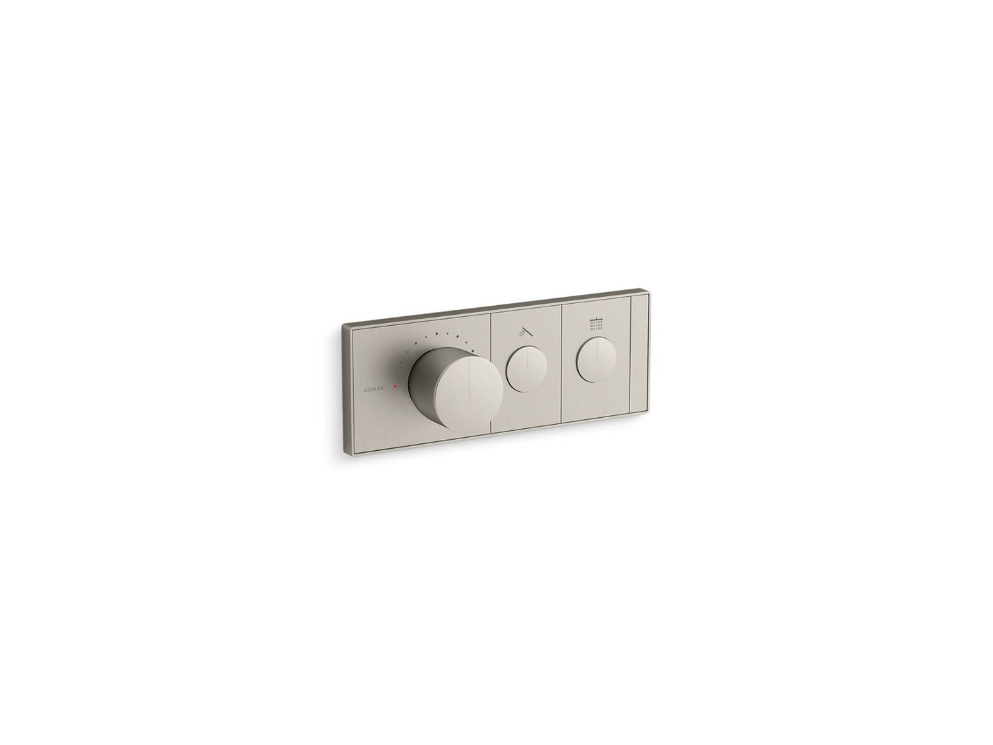 KOHLER K-26346-9-BN Anthem Two-Outlet Recessed Mechanical Thermostatic Valve Control In Vibrant Brushed Nickel