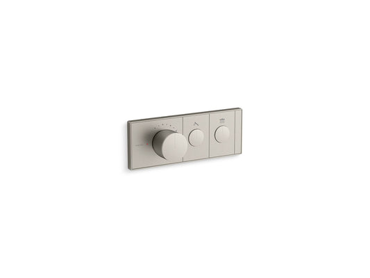 KOHLER K-26346-9-BN Anthem Two-Outlet Recessed Mechanical Thermostatic Valve Control In Vibrant Brushed Nickel