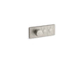 KOHLER K-26346-9-BN Anthem Two-Outlet Recessed Mechanical Thermostatic Valve Control - Vibrant Brushed Nickel