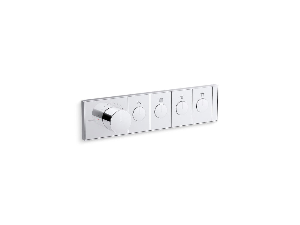 KOHLER K-26348-9-2MB Anthem Four-Outlet Recessed Mechanical Thermostatic Valve Control - Vibrant Brushed Moderne Brass