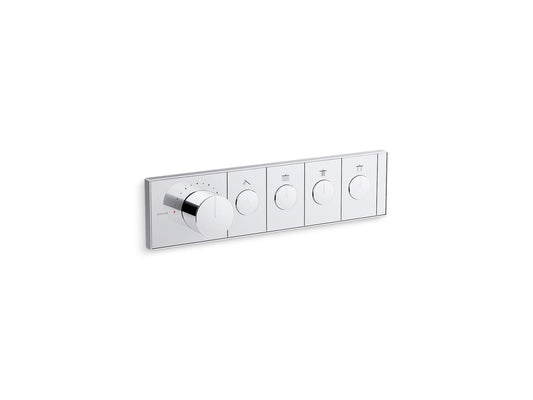 KOHLER K-26348-9-CP Anthem Four-outlet recessed mechanical thermostatic valve control - Polished Chrome