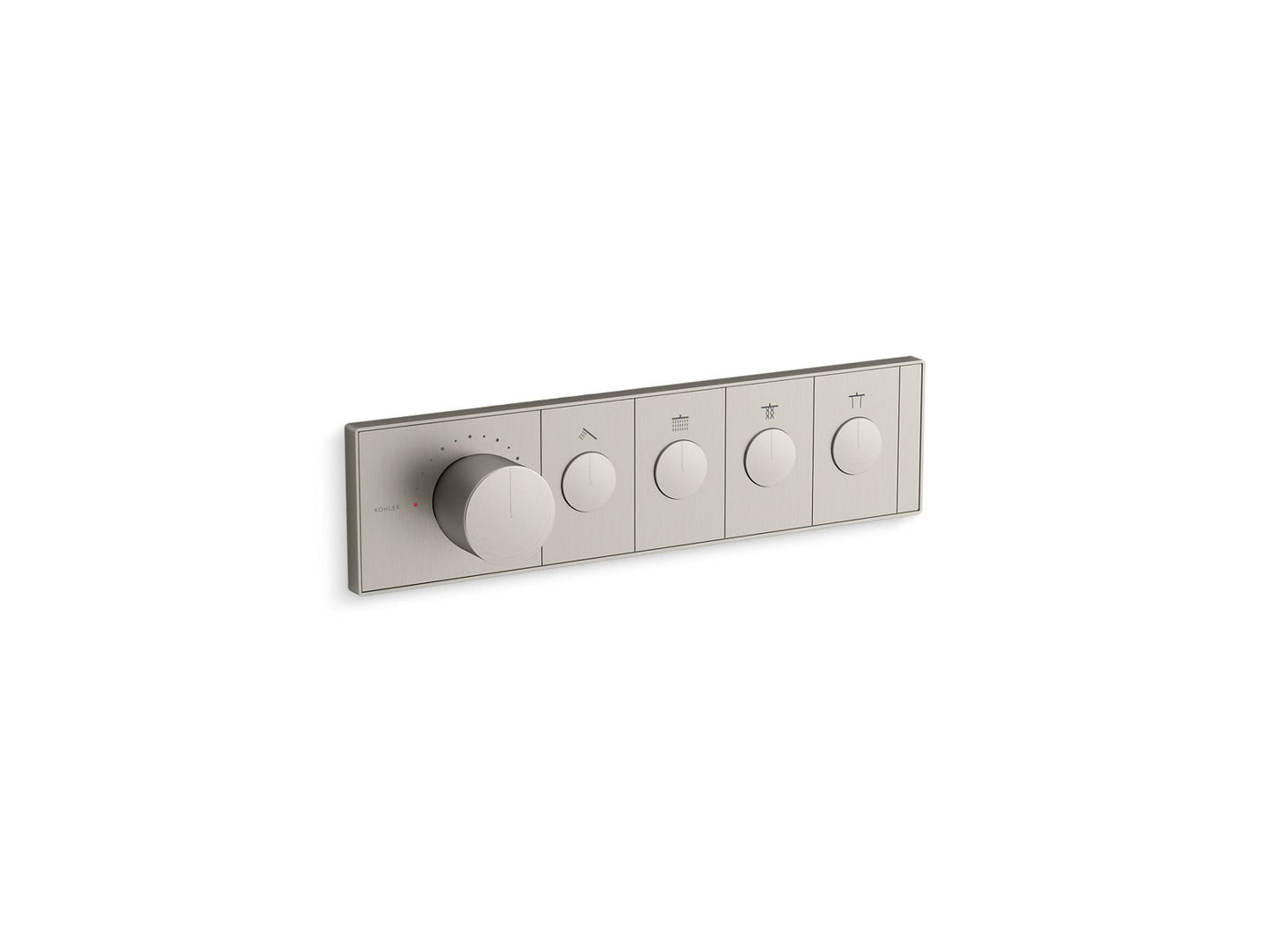 KOHLER K-26348-9-BN Anthem Four-Outlet Recessed Mechanical Thermostatic Valve Control In Vibrant Brushed Nickel