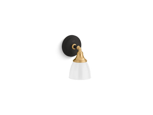 KOHLER K-10570-BML Devonshire One-Light Sconce In Black with Brass Trim