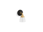 KOHLER K-10570-BML Devonshire One-Light Sconce - Black With Brass Trim