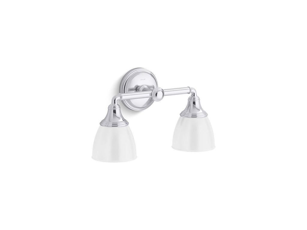 KOHLER K-10571-BML Devonshire Two-Light Sconce - Black With Brass Trim