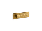 KOHLER K-26347-9-2MB Anthem Three-Outlet Recessed Mechanical Thermostatic Valve Control - Vibrant Brushed Moderne Brass
