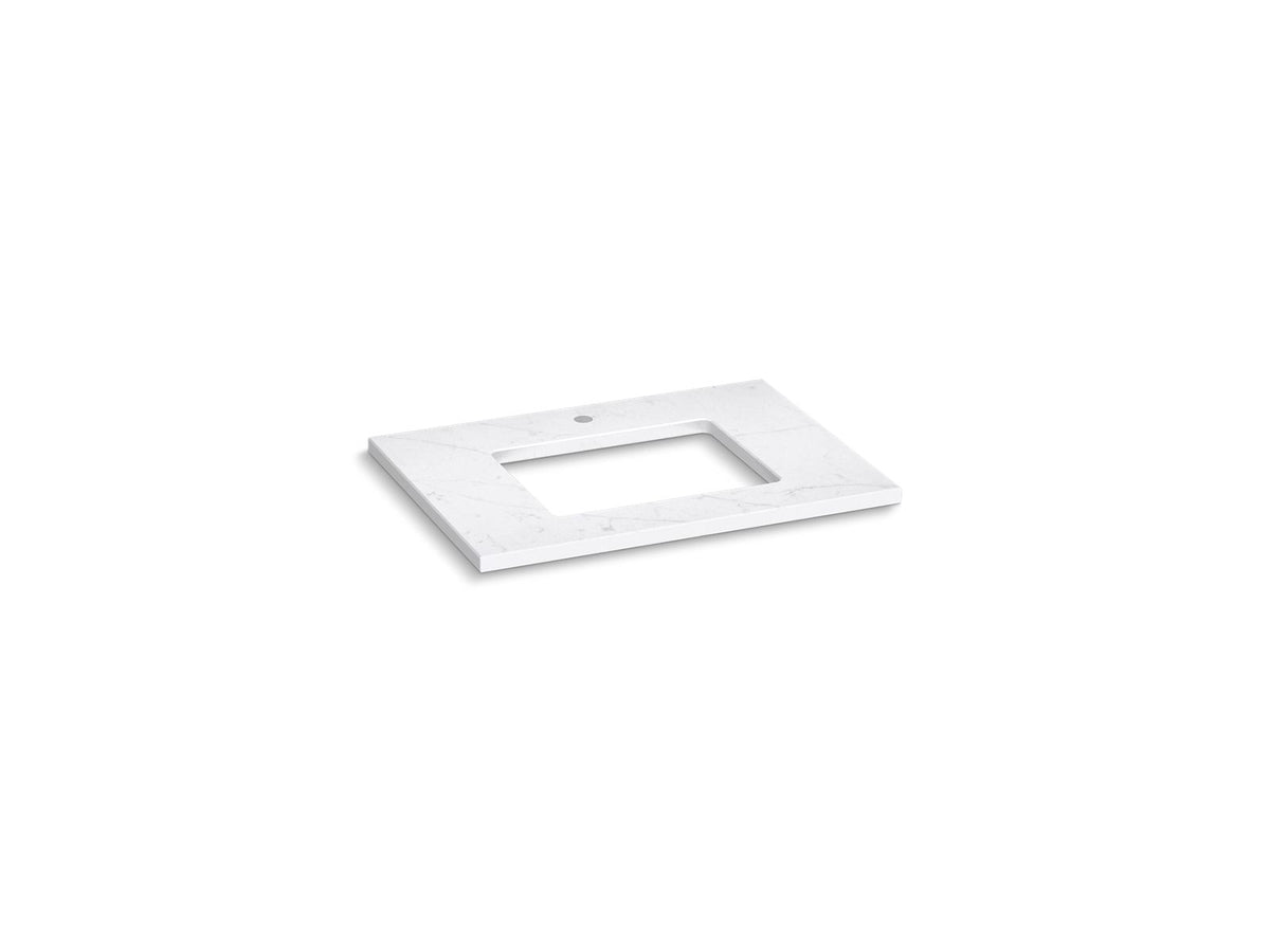 KOHLER K-28248-EST Silestone 31" Quartz Vanity Top With Rectangular Cutout - Eternal Statuario