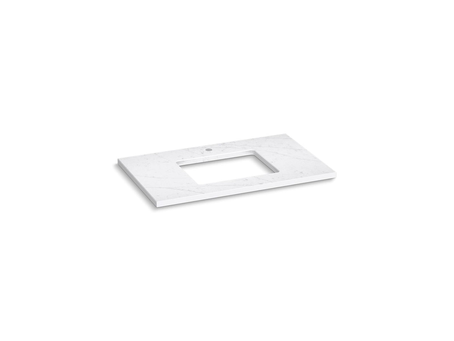 KOHLER K-28250-EST Silestone 37" Quartz Vanity Top With Rectangular Cutout In Eternal Statuario