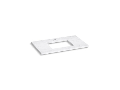 KOHLER K-28250-EST Silestone 37" quartz vanity top with rectangular cutout - Eternal Statuario