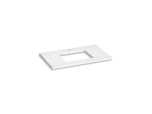 KOHLER K-28250-EST Silestone 37" quartz vanity top with rectangular cutout - Eternal Statuario