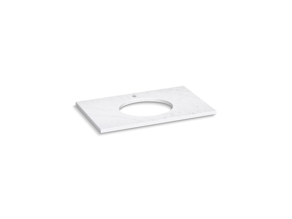 KOHLER K-28251-EST Silestone 37" Quartz Vanity Top With Oval Cutout - Eternal Statuario