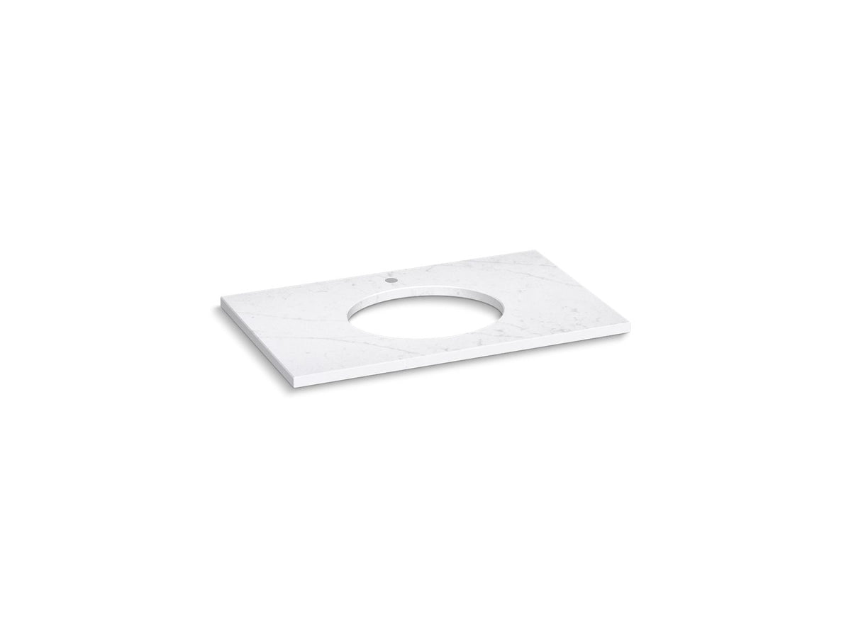 KOHLER K-28251-EST Silestone 37" Quartz Vanity Top With Oval Cutout - Eternal Statuario