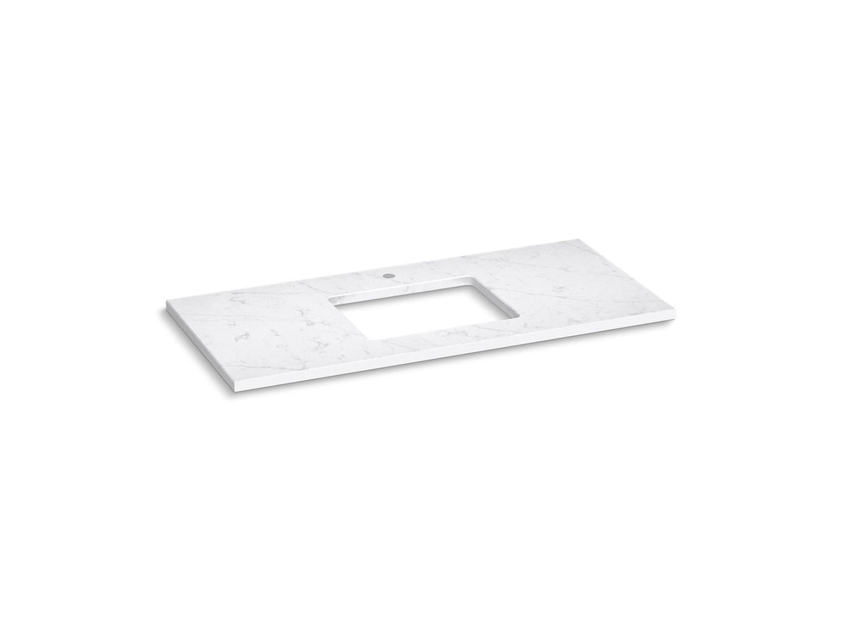KOHLER K-28253-EST Silestone 49" Quartz Vanity Top With Rectangular Cutout - Eternal Statuario