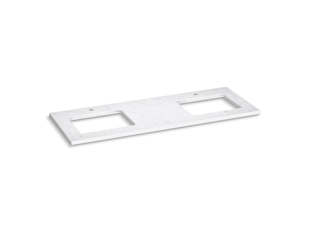 KOHLER K-28255-EST Silestone 61" Quartz Vanity Top With Two Rectangular Cutouts - Eternal Statuario