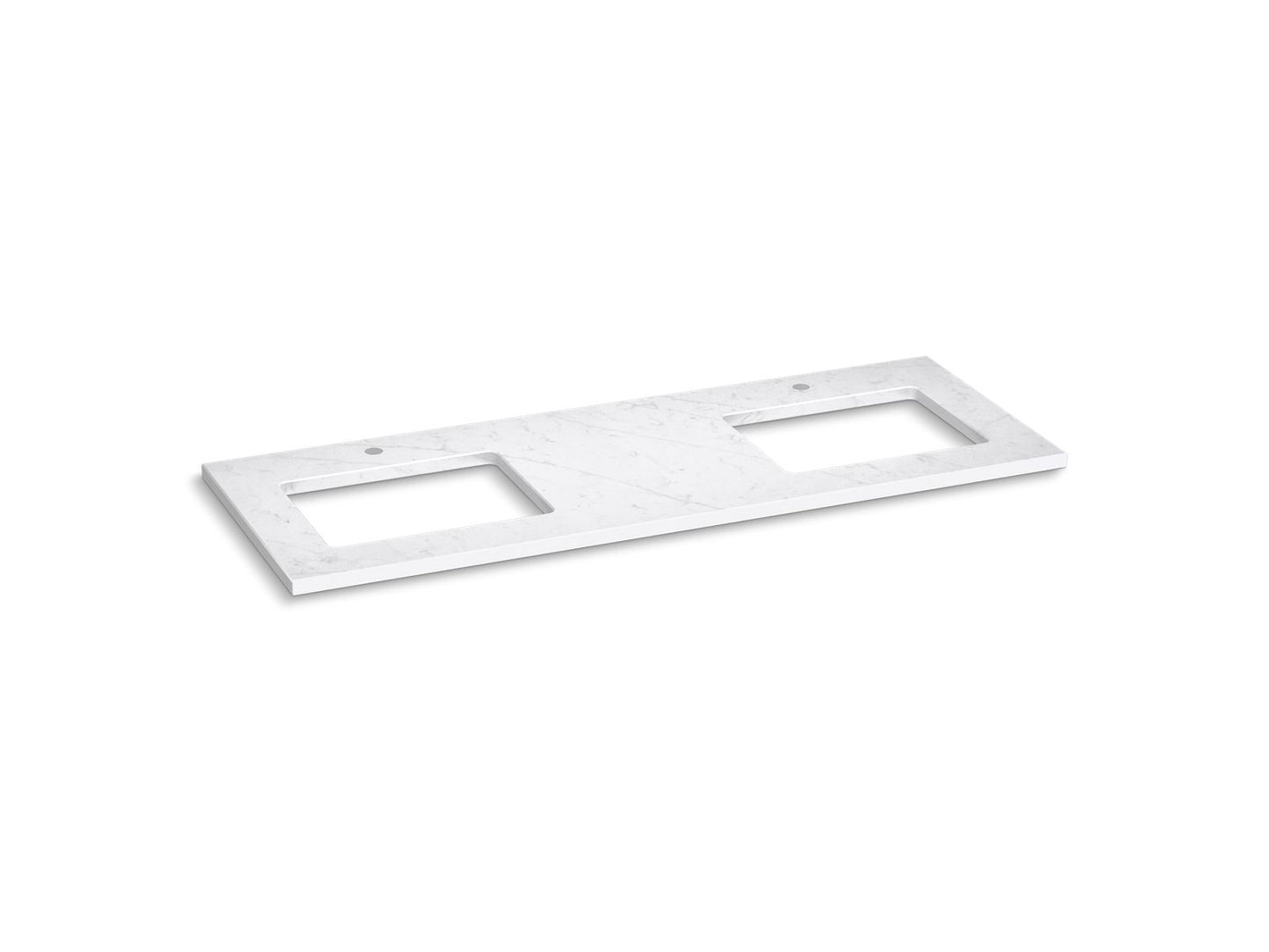 KOHLER K-28255-EST Silestone 61" quartz vanity top with two rectangular cutouts - Eternal Statuario