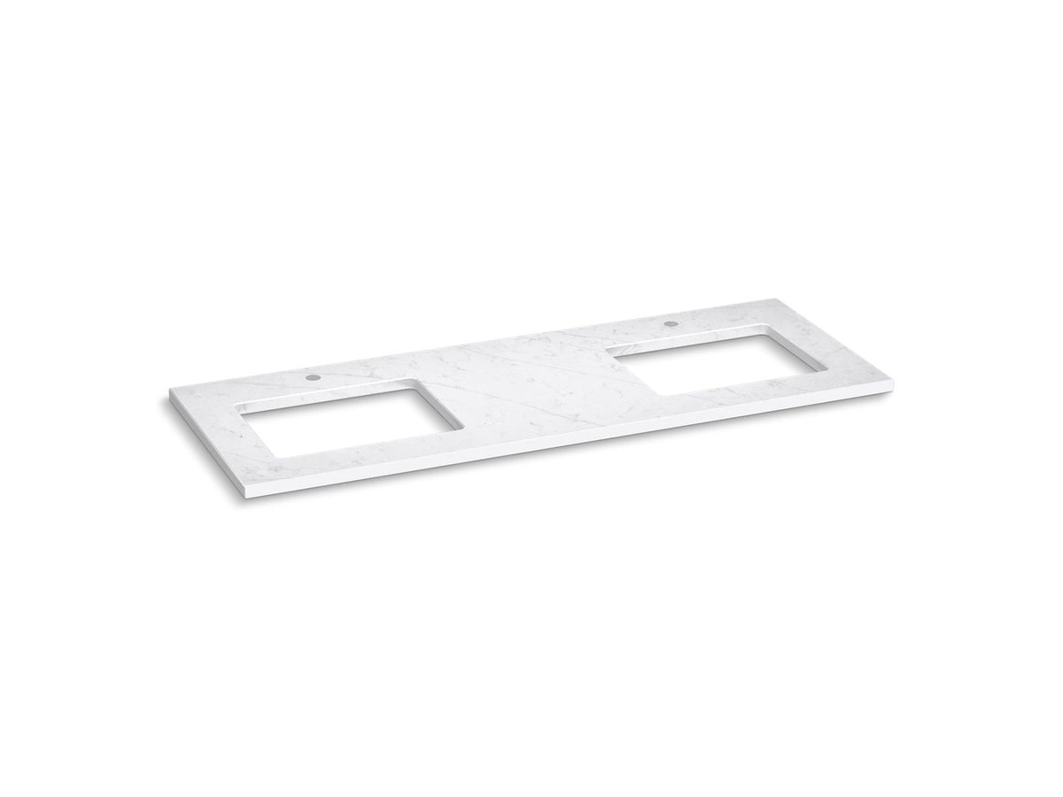 KOHLER K-28255-EST Silestone 61" Quartz Vanity Top With Two Rectangular Cutouts - Eternal Statuario