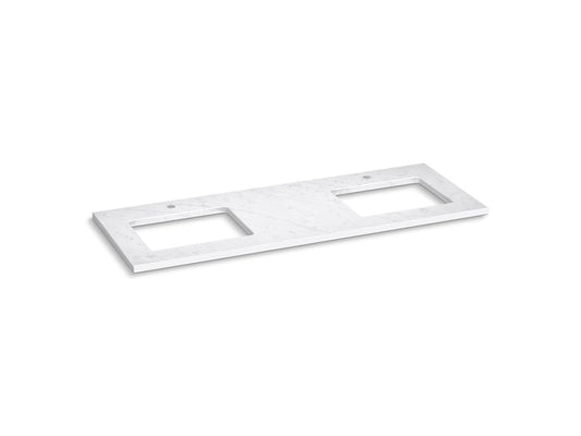 KOHLER K-28255-EST Silestone 61" quartz vanity top with two rectangular cutouts - Eternal Statuario