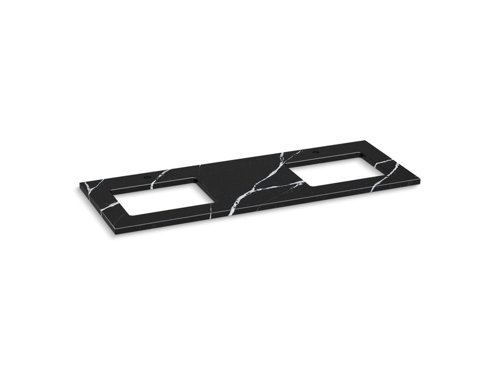 KOHLER K-28255-EMQ Silestone 61" Quartz Vanity Top With Two Rectangular Cutouts - Eternal Marquina
