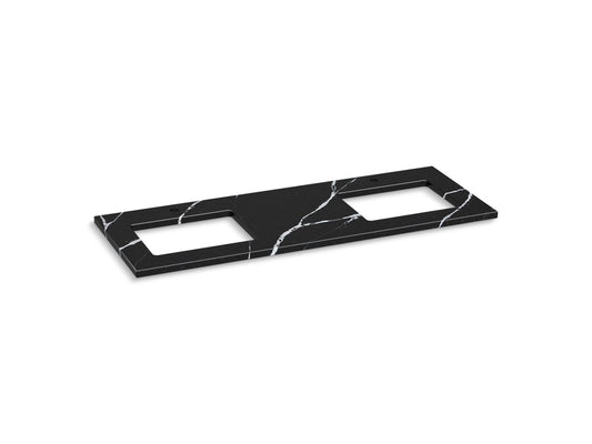KOHLER K-28255-EMQ Silestone 61" quartz vanity top with two rectangular cutouts - Eternal Marquina