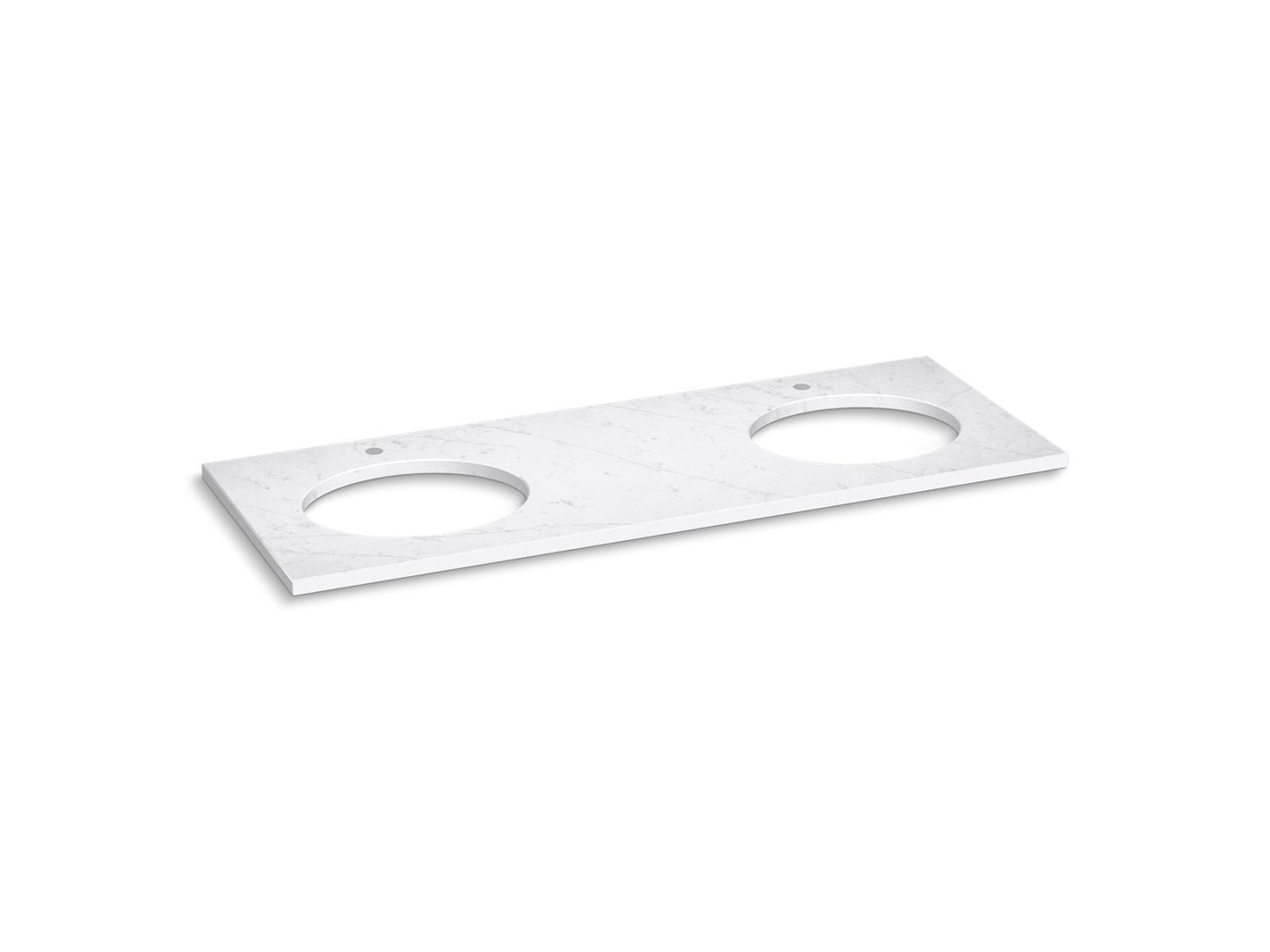 KOHLER K-28256-EST Silestone quartz 61" vanity top with double oval cutouts - Eternal Statuario