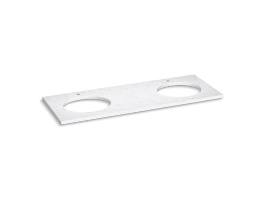 KOHLER K-28256-EST Silestone quartz 61" vanity top with double oval cutouts - Eternal Statuario