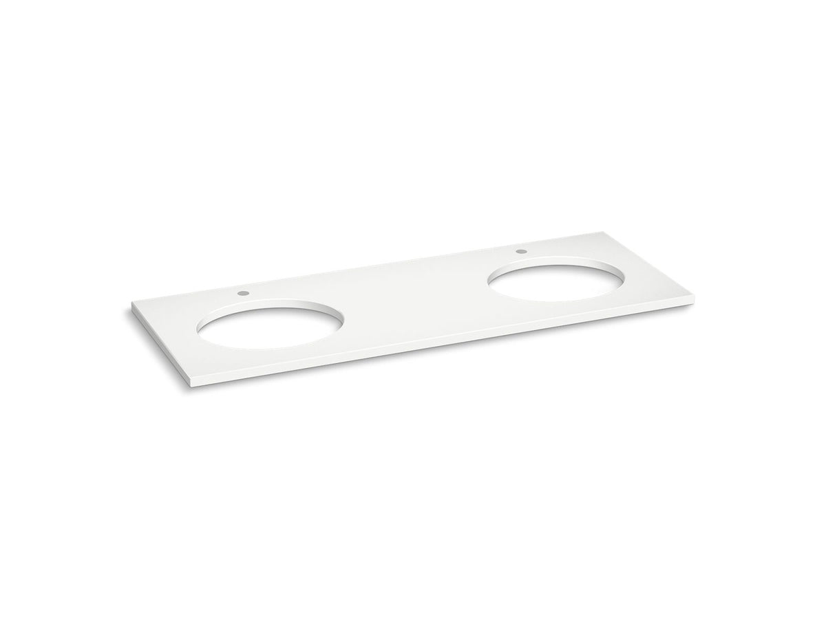 KOHLER K-28256-MMW Silestone Quartz 61" Vanity Top With Double Oval Cutouts - Miami White