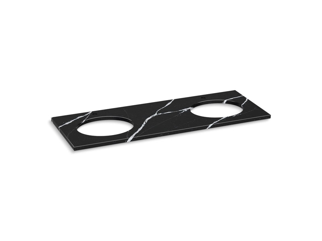 KOHLER K-28256-EMQ Silestone Quartz 61" Vanity Top With Double Oval Cutouts - Eternal Marquina