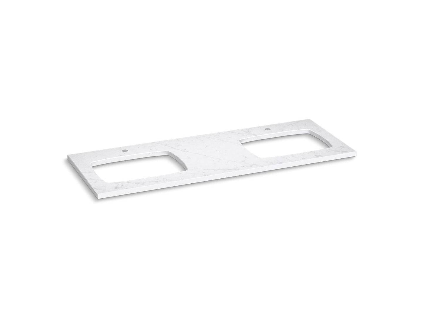 KOHLER K-28257-EST Silestone 61" Quartz Vanity Top With Two Rectangular Cutouts For Carillon Sinks In Eternal Statuario