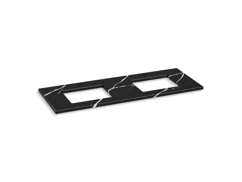 KOHLER K-28258-EMQ Silestone 61" Quartz Vanity Top With Two Rectangular Cutouts - Eternal Marquina