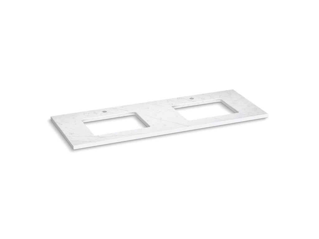 KOHLER K-28258-EST Silestone 61" Quartz Vanity Top With Two Rectangular Cutouts - Eternal Statuario