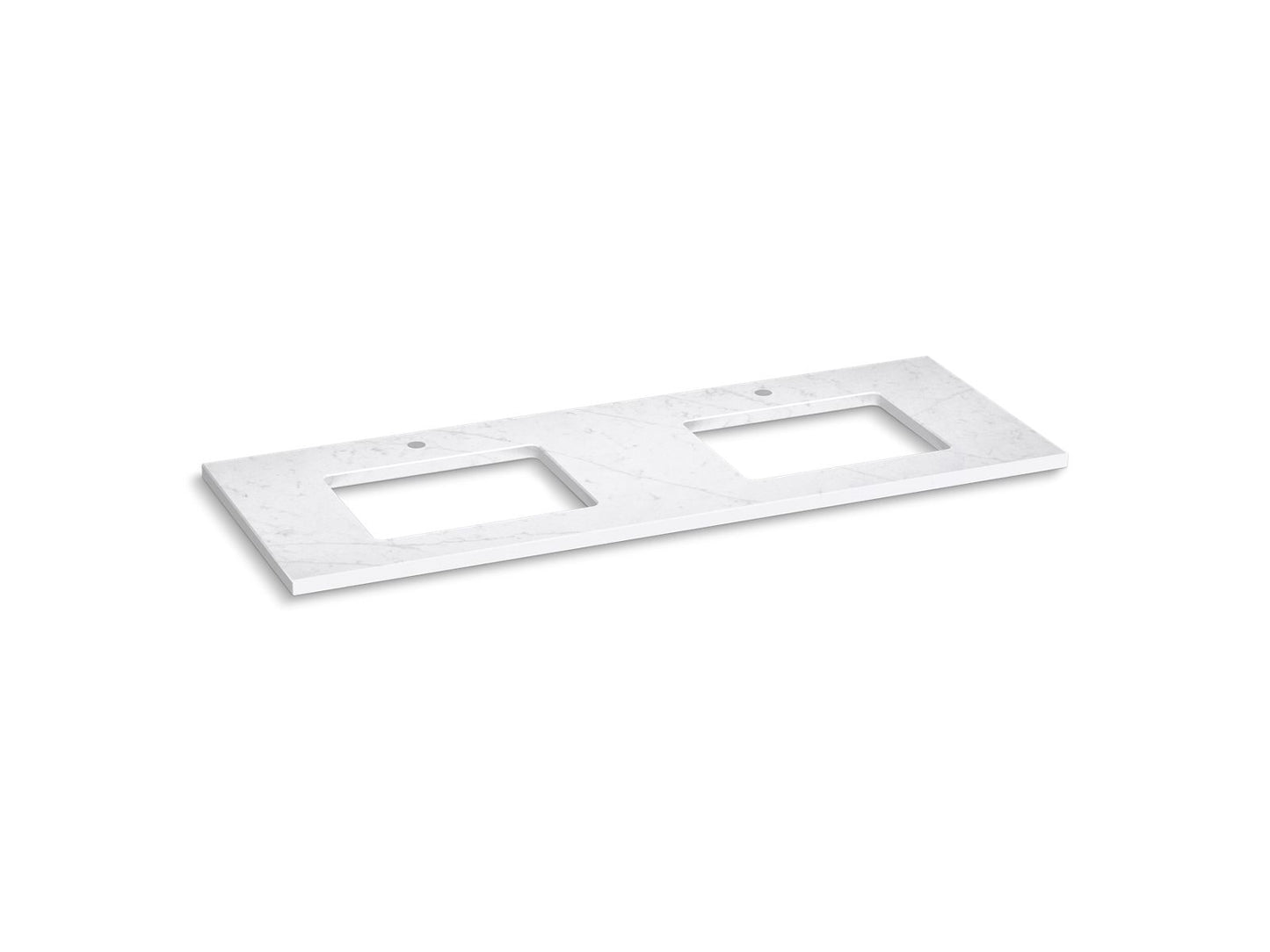 KOHLER K-28258-EST Silestone 61" quartz vanity top with two rectangular cutouts - Eternal Statuario