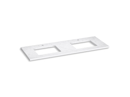 KOHLER K-28258-EST Silestone 61" quartz vanity top with two rectangular cutouts - Eternal Statuario